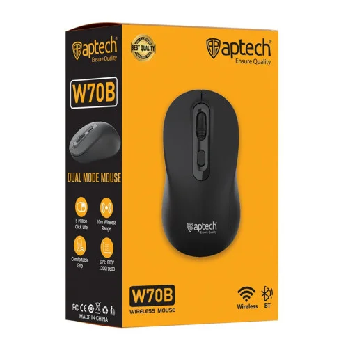 APTECH W70B Dual Mode Wireless Mouse at the best price in Bangladesh at Rajshahi Gadget Hub