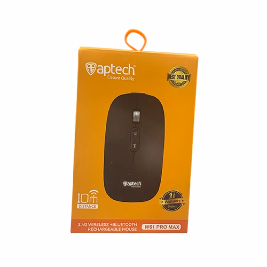 Aptech W-61 Pro Max Rechargeable Bluetooth Wireless Mouse at the best price in Bangladesh at Rajshahi Gadget Hub Aptech W-61 Pro Max Rechargeable Bluetooth Wireless Mouse at the best price in Bangladesh at Rajshahi Gadget Hub