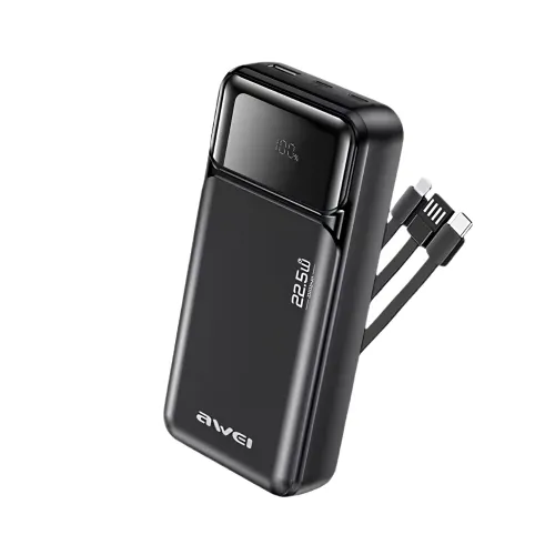Awei PA-93 20000mah 22.5W Fast Charging Power Bank with Built‑in Cable at the best price in Bangladesh at Rajshahi Gadget Hub