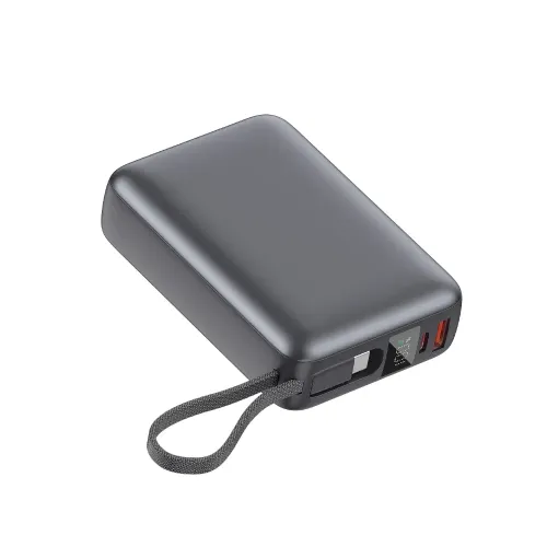 QCY PB20A 20000mAh 45W PD Fast Charging Mini Power Bank with Built-in Type C Cable at the best price in Bangladesh at Rajshahi Gadget Hub
